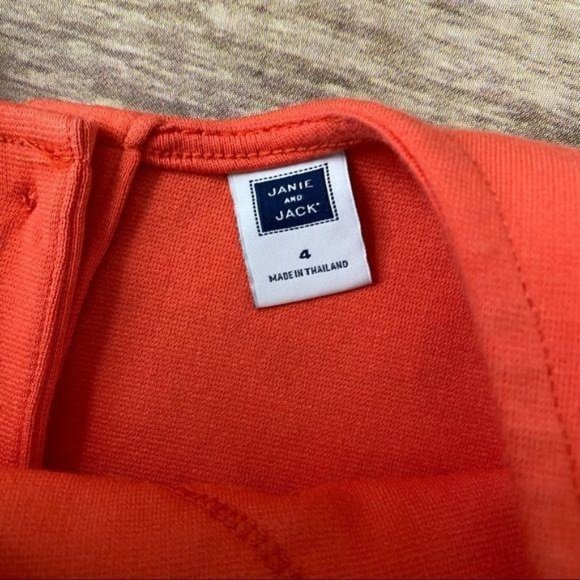 Janie & Jack Girls Persimmon Ruffle Ponte Dress 4 - Picture 11 of 11